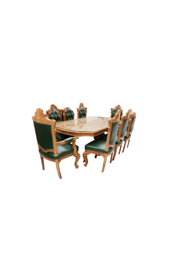 emerald green dining table side